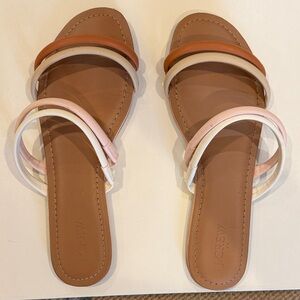 J. Crew size 9 Women's Sandals in Tan, Pink, and Cream